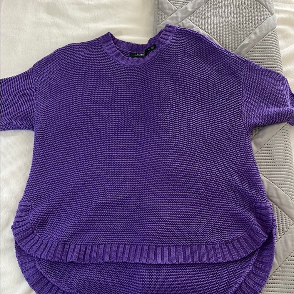 Ralph Lauren Purple Crew Neck Short Sleeve Sweater